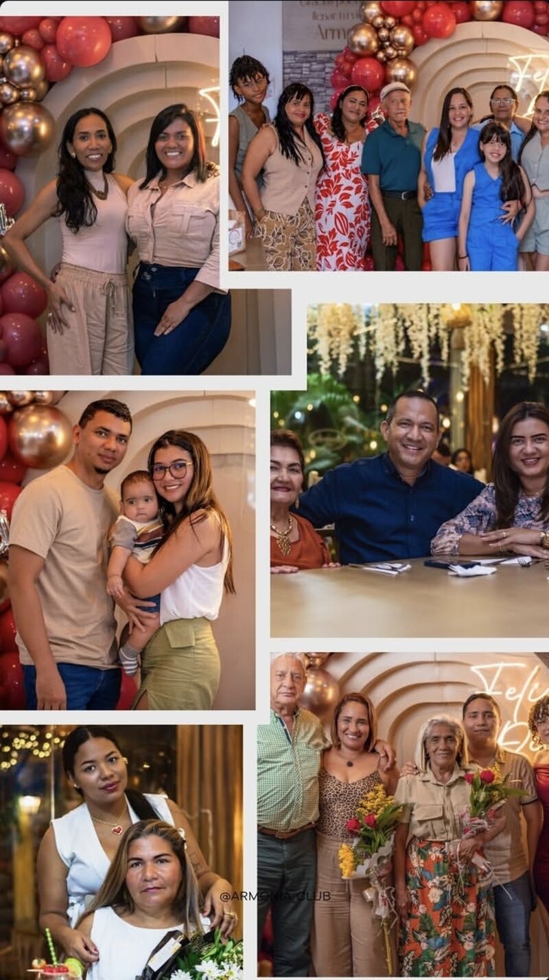 Collage de familias y amigos en eventos del salón