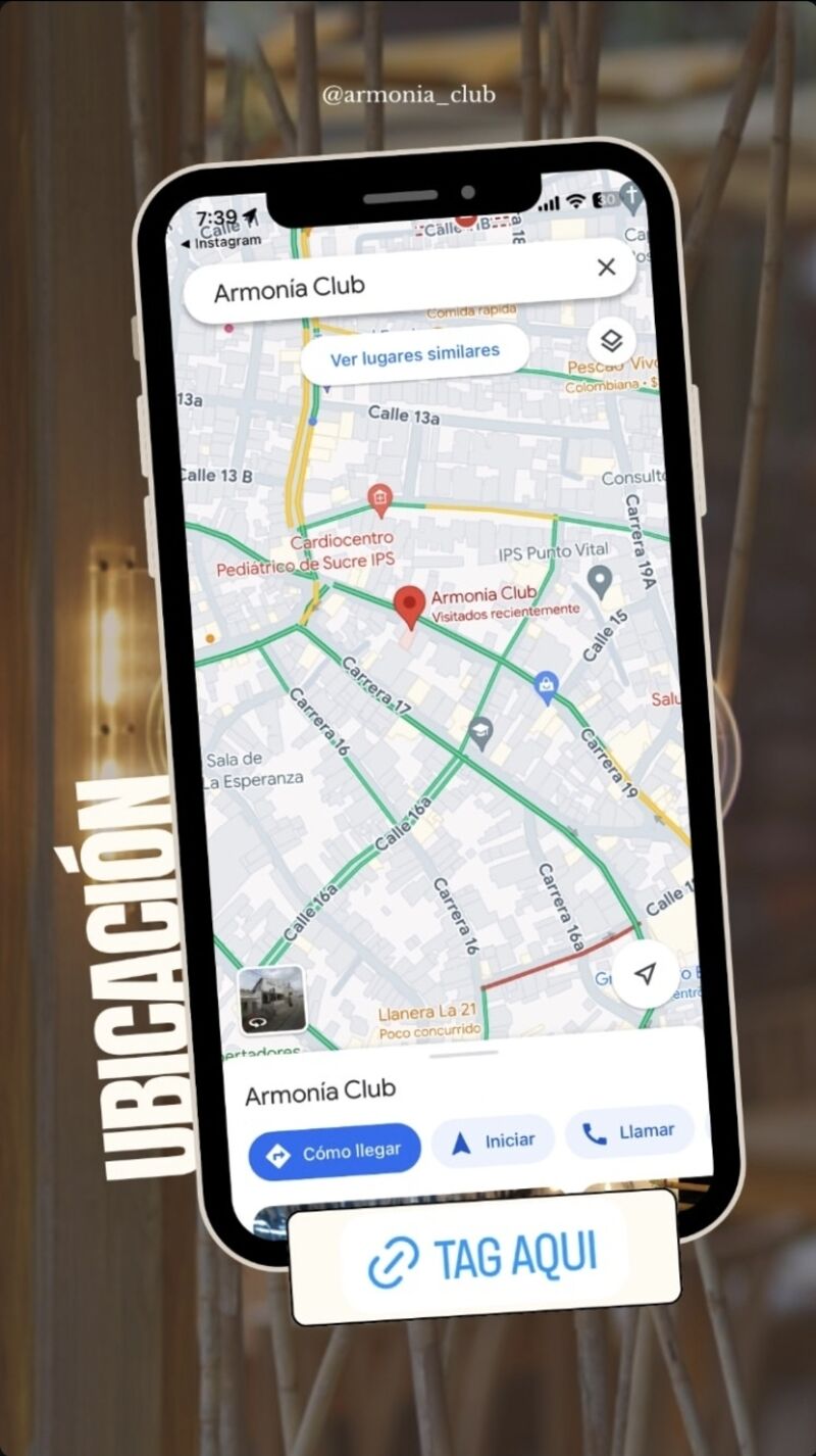 Ubicación de Armonía Club en Google Maps